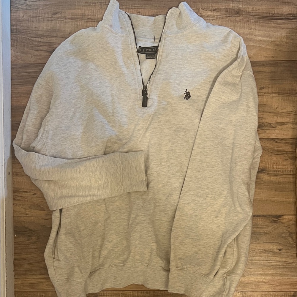 Polo by Ralph Lauren Men's Light Gray Zip-Up Sweater